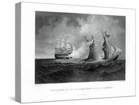 Destruction of the Privateer 'Petrel' by the 'St Lawrence, 28 July 1861, (1862-186)-R Hinshelwood-Stretched Canvas