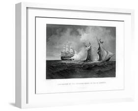 Destruction of the Privateer 'Petrel' by the 'St Lawrence, 28 July 1861, (1862-186)-R Hinshelwood-Framed Giclee Print