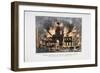 Destruction of the Royal Exchange (2N) Fire, London, 1838-W Clerk-Framed Giclee Print