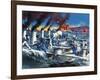 Destruction Of The Russian Destroyers-Ryozo Tanaka-Framed Art Print