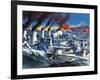 Destruction Of The Russian Destroyers-Ryozo Tanaka-Framed Art Print