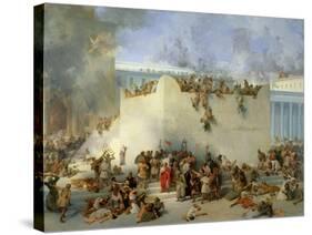 Destruction of the Temple of Jerusalem-Francesco Hayez-Stretched Canvas