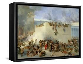 Destruction of the Temple of Jerusalem-Francesco Hayez-Framed Stretched Canvas