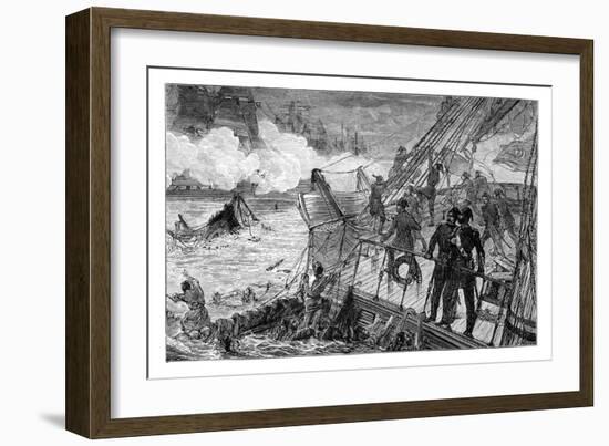 Destruction of the Turkish Fleet at Sinope, 1853-null-Framed Giclee Print