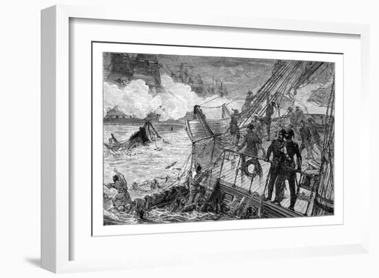 Destruction of the Turkish Fleet at Sinope, 1853-null-Framed Giclee Print