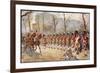 Detachment of Gordon Highlanders Dip the Colours to Passing Royalty Near Buckingham Palace-Harry Payne-Framed Premium Giclee Print