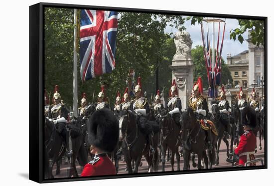 Detachment of Mounted Guard in the Mall En Route to Trooping of the Colour-James Emmerson-Framed Stretched Canvas