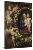 Detail Aus 'Madonna Im Blumenkranz': Linke Seite Des Gemaeldes-Peter Paul Rubens-Stretched Canvas