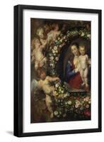 Detail Aus 'Madonna Im Blumenkranz': Linke Seite Des Gemaeldes-Peter Paul Rubens-Framed Giclee Print