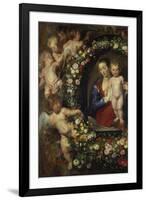 Detail Aus 'Madonna Im Blumenkranz': Linke Seite Des Gemaeldes-Peter Paul Rubens-Framed Giclee Print