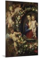 Detail Aus 'Madonna Im Blumenkranz': Linke Seite Des Gemaeldes-Peter Paul Rubens-Mounted Giclee Print