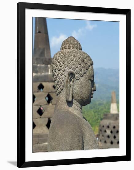 Detail, Buddhist Temple, Borobudur, UNESCO World Heritage Site, Java, Indonesia, Southeast Asia-Harding Robert-Framed Photographic Print