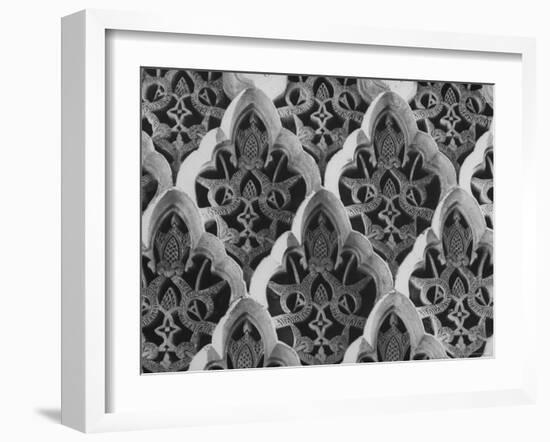 Detail Close Up of a Frieze in the Alhambra Palace, the One Time Citadel of Moorish Kings-David Lees-Framed Photographic Print