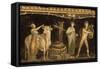 Détail du décor pictural du triclinium de la maison des Vettii; scène cultuelle-null-Framed Stretched Canvas