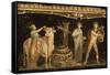 Détail du décor pictural du triclinium de la maison des Vettii; scène cultuelle-null-Framed Stretched Canvas