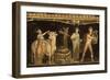 Détail du décor pictural du triclinium de la maison des Vettii; scène cultuelle-null-Framed Premium Giclee Print