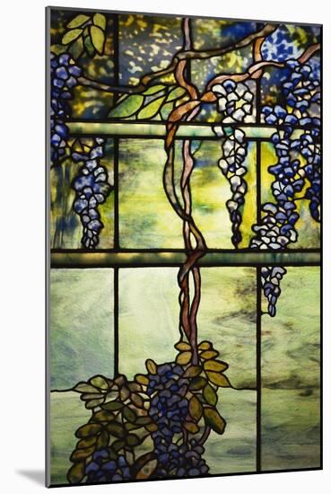 Detail from a Fine Leaded Glass Triptych Window (Wisteria)-null-Mounted Giclee Print