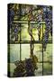 Detail from a Fine Leaded Glass Triptych Window (Wisteria)-null-Stretched Canvas