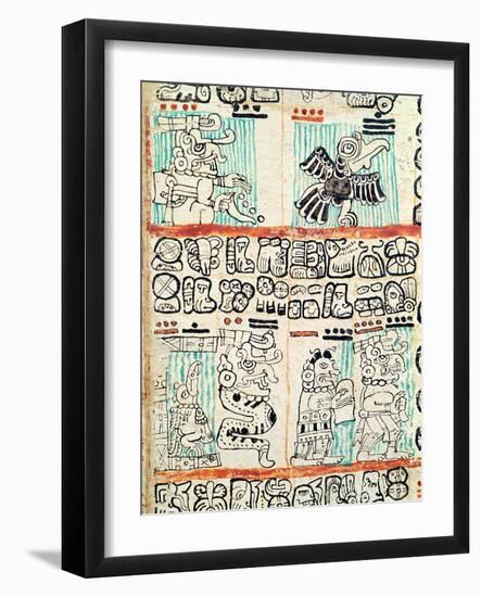 Detail from a Mayan Codex-null-Framed Giclee Print