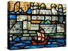 Detail from a Stained Glass Window in the Church of All Hallows by the Tower, the Oldest Church in -Kimberley Coole-Stretched Canvas