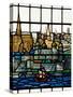 Detail from a Stained Glass Window in the Church of All Hallows by the Tower, the Oldest Church in-Kimberley Coole-Stretched Canvas
