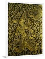 Detail from a Thai Cabinet, Ebonised Wood Inlaid with Brass-null-Framed Giclee Print