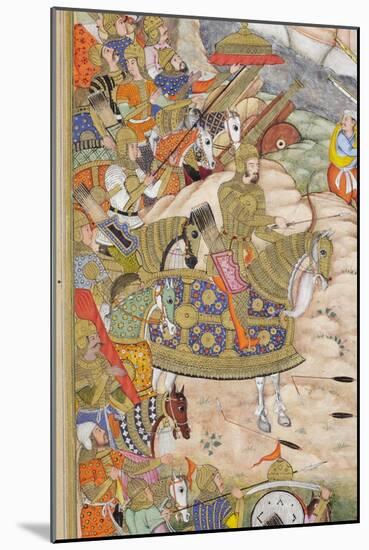 Detail from Babur's Troops Take the Fortress at Kabul, C.1590-1600-Farrukh & Dharmdas-Mounted Giclee Print