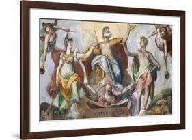 Detail from Fresco Apotheosis of Art of Drawing-Federico Zuccari-Framed Giclee Print