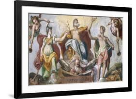 Detail from Fresco Apotheosis of Art of Drawing-Federico Zuccari-Framed Giclee Print