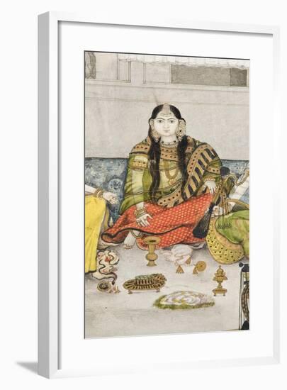 Detail from Group of Nautch Girls, 1800-25-Ghulam Ali Khan-Framed Giclee Print