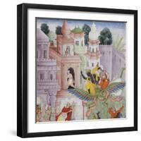 Detail from Krishna Cleaves the Demon Narakasura with His Discus, C.1585-90-null-Framed Giclee Print