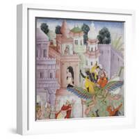 Detail from Krishna Cleaves the Demon Narakasura with His Discus, C.1585-90-null-Framed Giclee Print