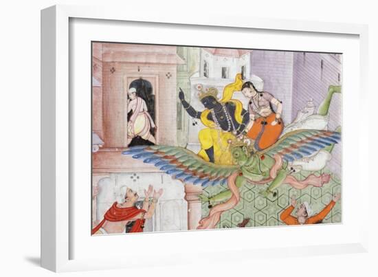Detail from Krishna Cleaves the Demon Narakasura with His Discus, C.1585-90-null-Framed Giclee Print
