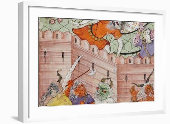 Detail from Krishna Cleaves the Demon Narakasura with His Discus, C.1585-90-null-Framed Giclee Print