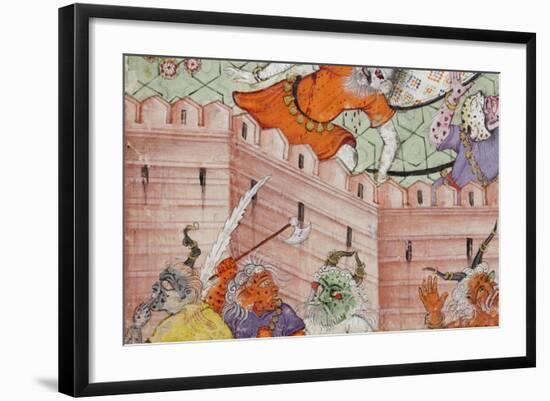 Detail from Krishna Cleaves the Demon Narakasura with His Discus, C.1585-90-null-Framed Giclee Print