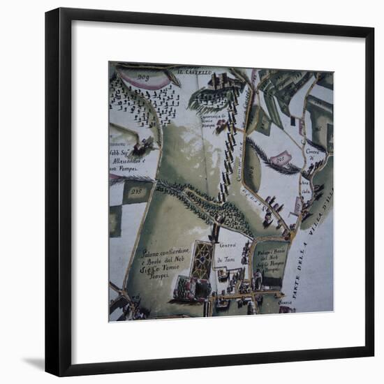 Detail from Map of City of Verona and its Suburbs, Italy, 18th Century-null-Framed Giclee Print