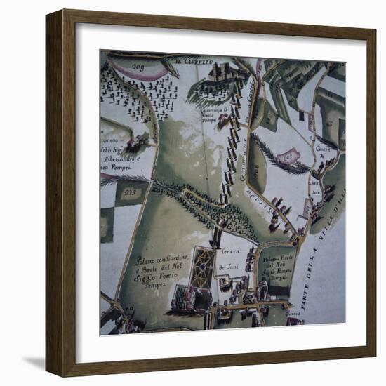 Detail from Map of City of Verona and its Suburbs, Italy, 18th Century-null-Framed Giclee Print