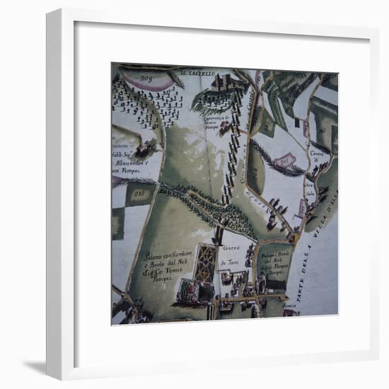 Detail from Map of City of Verona and its Suburbs, Italy, 18th Century-null-Framed Giclee Print