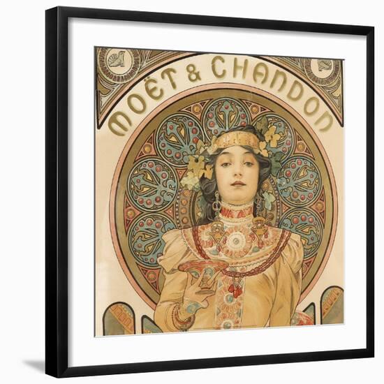 Detail from Moet & Chandon, 1897-Alphonse Mucha-Framed Art Print