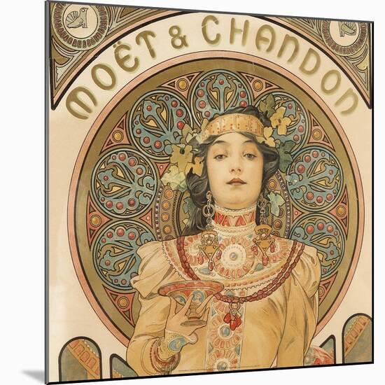 Detail from Moet & Chandon, 1897-Alphonse Mucha-Mounted Art Print