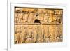 Detail from relief of 100 soldiers on a door jamb of the Palace of 100 Columns, Persepolis,UNESCO W-James Strachan-Framed Photographic Print