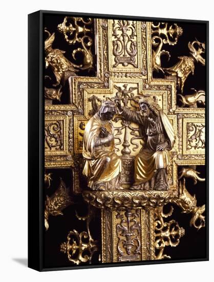 Detail from Silver-Gilt Cross, 1509-Battista Agnese-Framed Stretched Canvas