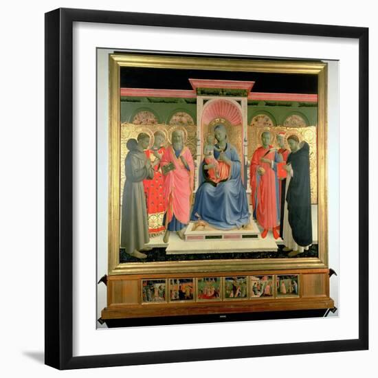Detail from the Annalena Altarpiece Showing the Virgin and Child with St. Peter the Martyr-Fra Angelico-Framed Giclee Print