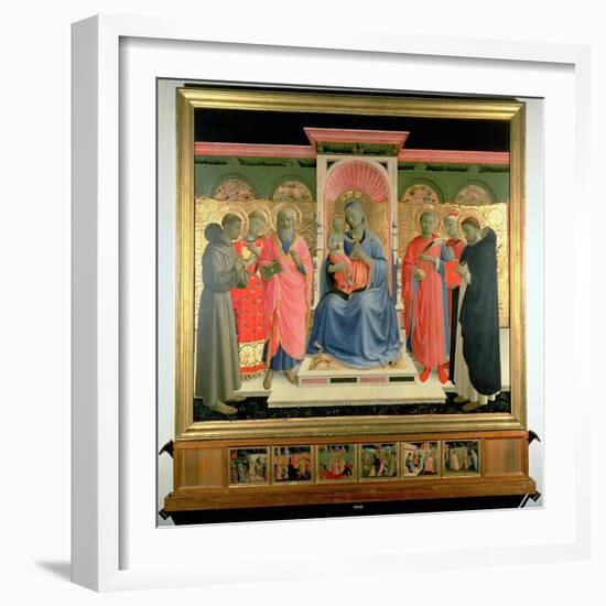 Detail from the Annalena Altarpiece Showing the Virgin and Child with St. Peter the Martyr-Fra Angelico-Framed Giclee Print