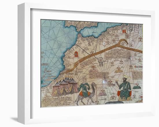 Detail from the Catalan Atlas, 1375-Abraham Cresques-Framed Giclee Print