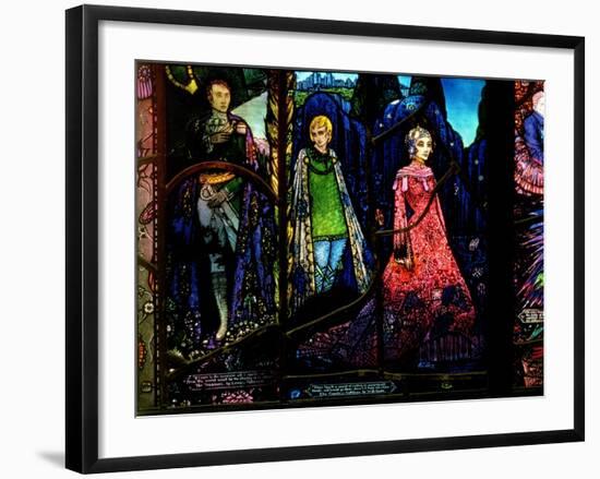 Detail from the Geneva Window Showing 'The Dreamers' by Lennox Robinson (1886-1958)-Harry Clarke-Framed Giclee Print