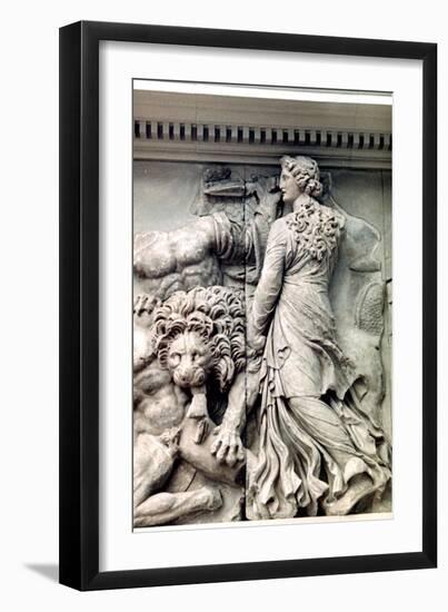 Detail from the Great Frieze of the Pergamon Altar, 180-159 BC-null-Framed Photographic Print