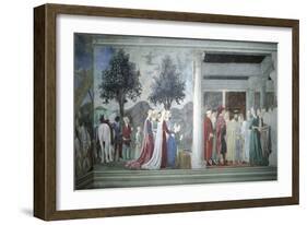 Detail from the Legend of the True Cross Showing Adoration of Sacred Wood-Piero della Francesca-Framed Giclee Print