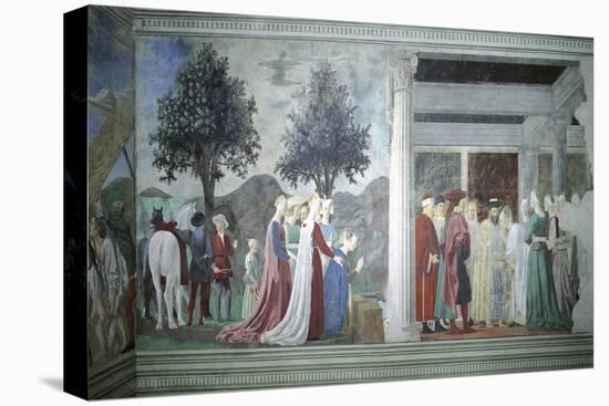 Detail from the Legend of the True Cross Showing Adoration of Sacred Wood-Piero della Francesca-Stretched Canvas