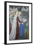 Detail from the Legend of the True Cross Showing Queen of Sheba in Adoration of Tree of Cross-Piero della Francesca-Framed Giclee Print